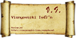 Visnyovszki Iván névjegykártya